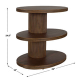 Top Tier Oval Walnut Side Table Woodtone - Dark Brown by Uttermost - View 7