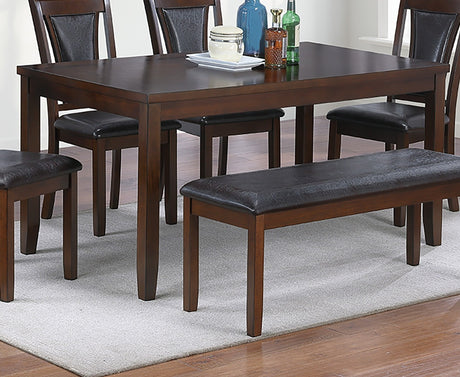 Beautiful Dining Room Furniture Walnut / Black 6pcs Set Dining Table 4x Side Chairs Bench Unique Design Back Chair - sold by Home Elegance USA