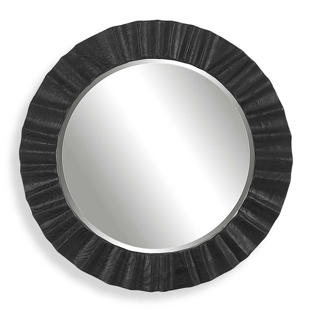 Caribou Round Mirror - Black by Uttermost - View 1