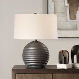 Chelsom Ribbed Table Lamp - Gray by Uttermost - View 2