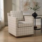 Basie Casual Linen Swivel Chair White - Beige by Uttermost - View 3