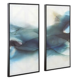 September Desert Modern Watercolor Art (Set of 2) - Blue / Beige by Uttermost - View 4