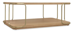 Banyon Bay Rectangle Coffee Table Desert Oak / Gold - Light Brown / Gold by Hooker Furniture - View 1