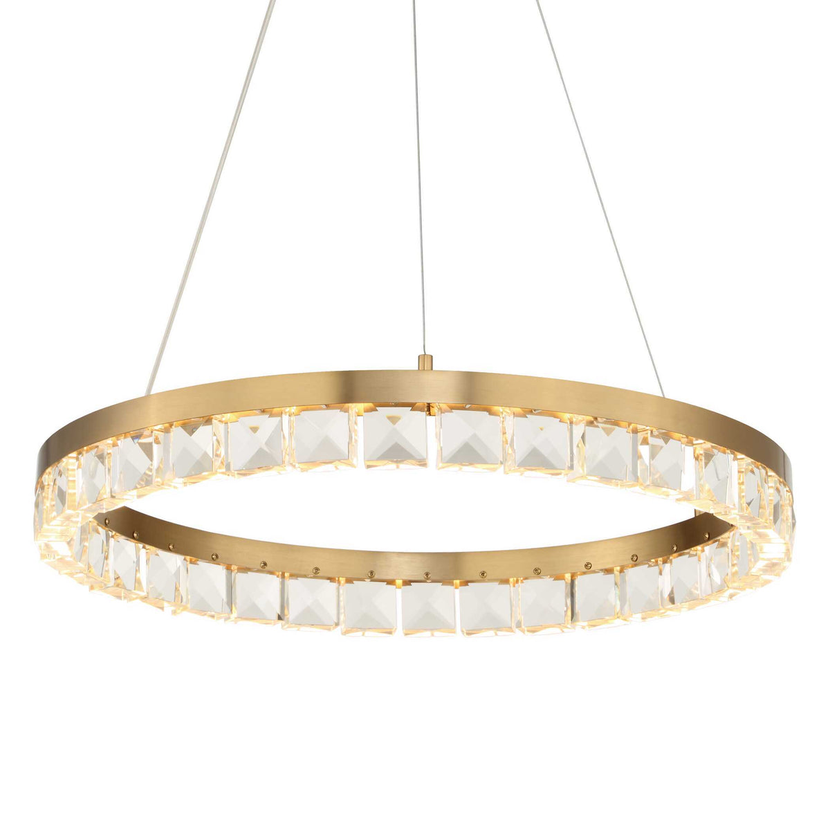 Segovia Round Crystal LED Chandelier - Gold by Uttermost - View 4