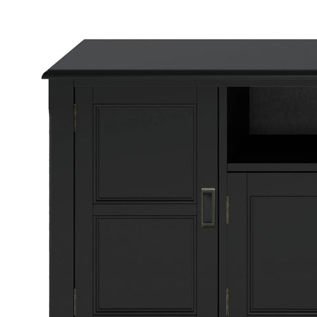 Burlington 72 inch Wide Solid Wood TV Stand in Black For TVs up to 80 inches - sold by Home Elegance USA