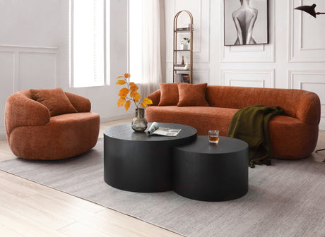 360° Swivel Mid Century Modern Curved Sofa, 1 - Seat Cloud couch Boucle sofa Fabric Couch, Orange - W87691481 - image - 5