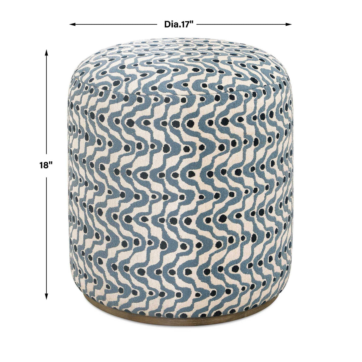Cas Fabric Ottoman - Blue by Uttermost - View 4