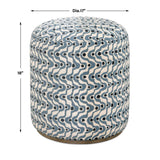 Cas Fabric Ottoman - Blue by Uttermost - View 4