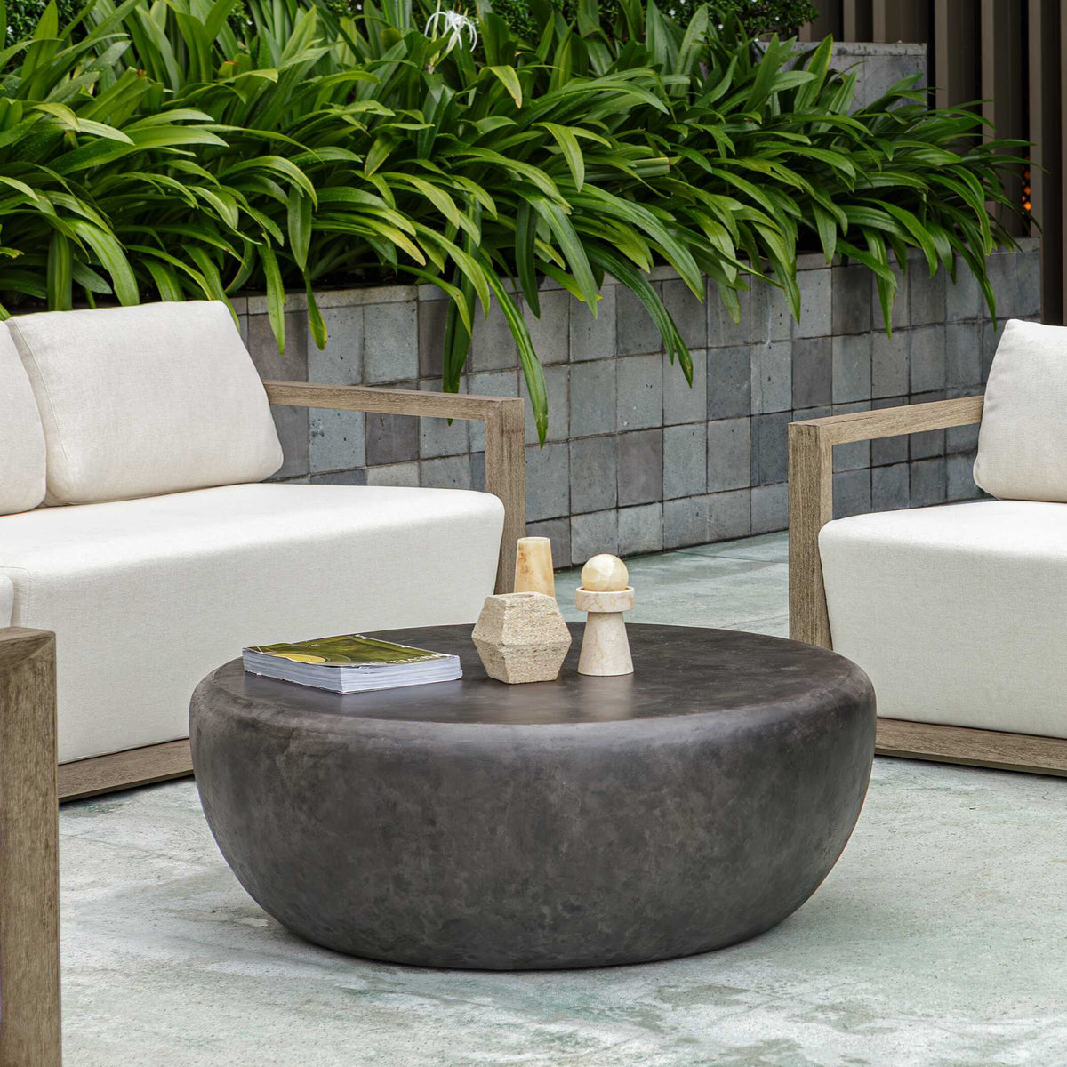 Jones Outdoor Coffee Table - Black by Uttermost - View 2
