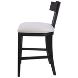 Idris Modern Wood Counter Stool Black & White - Black / White by Uttermost - View 4