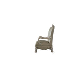 Acme - Dresden Chair W/Pillow 58172 Synthetic Leather & Vintage Bone White Finish