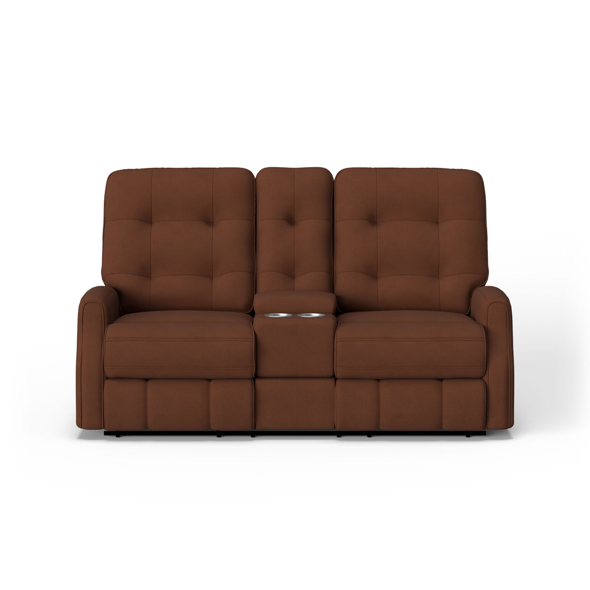 Devon Transitional Fabric Power Reclining Loveseat, Console | Flexsteel