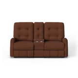 Devon Transitional Fabric Power Reclining Loveseat, Console | Flexsteel