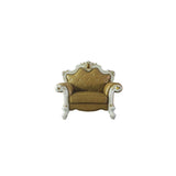 Acme - Picardy Chair W/Pillow 58212 Butterscotch Synthetic Leather & Antique Pearl Finish