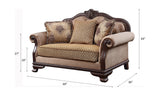 Acme - Chateau De Ville Loveseat W/3 Pillows(Same Lv01589) 58266 Fabric & Espresso Finish