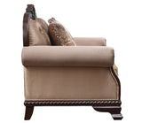 Acme - Chateau De Ville Chair W/Pillow(Same Lv01590) 58267 Fabric & Espresso Finish