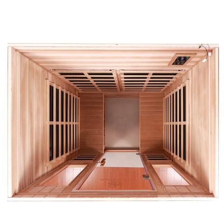 Four-Person Far-Infrared Outdoor Sauna with Low-EMF Heating, Bluetooth & LED Lighting - sold by Home Elegance USA