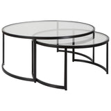 Rhea Nesting Coffee Tables (Set of 2) - Black by Uttermost - View 1