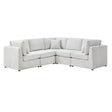 Chauncy 5-PC Sectional in Ivory with Performance Fabric, Modular Design - sold by Home Elegance USA