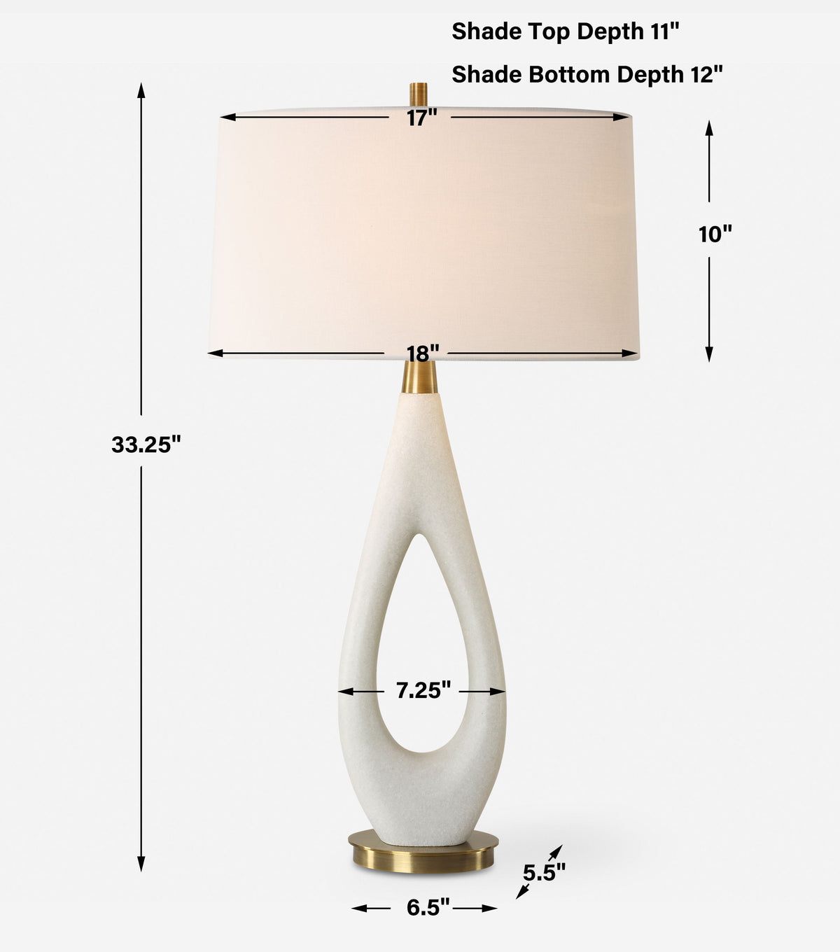Promenade White Table Lamp by Uttermost - View 8
