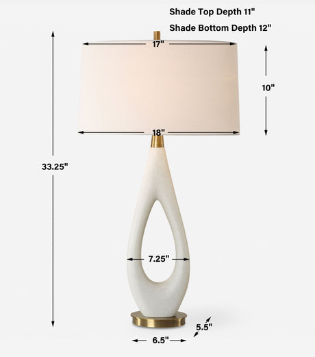 Promenade White Table Lamp by Uttermost - View 8