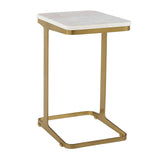Tylan Marble Accent Table Brass / White - Gold / White by Uttermost - View 1