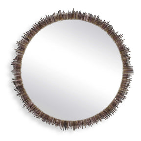 Tiger Sea Urchin Round Mirror Brown / Green - Dark Brown by Uttermost - View 1