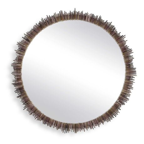 Tiger Sea Urchin Round Mirror Brown / Green - Dark Brown by Uttermost - View 1