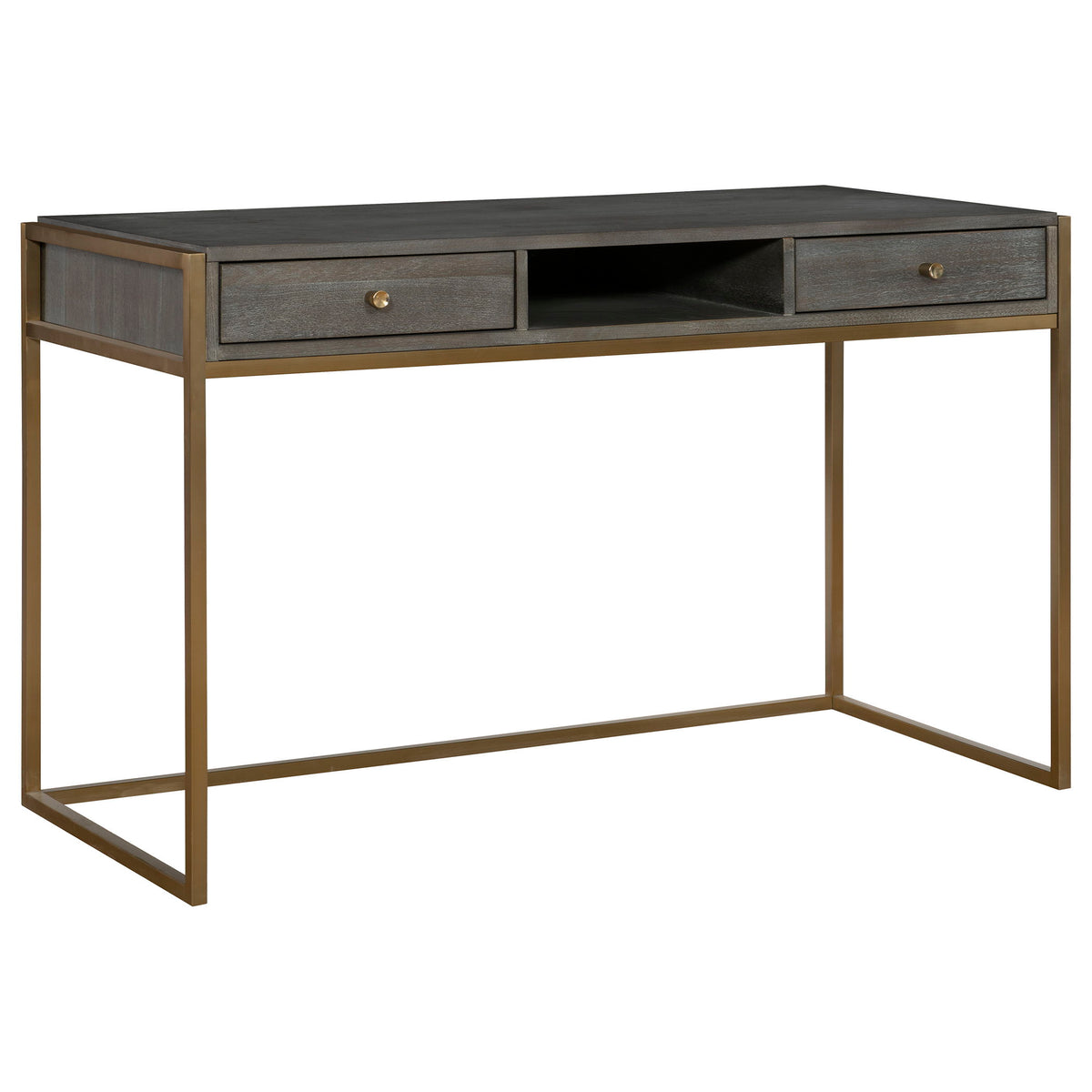 Taja Modern Writing Desk - Dark Gray / Dark Brown by Uttermost - View 1