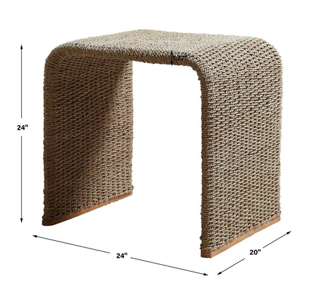 Calabria Woven Seagrass End Table - Beige by Uttermost - View 6