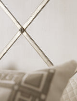 Sanctuary Diamont King Panel Bed by Hooker Furniture in Oak Veneers & Silver Fretwork