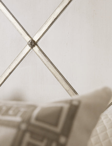 Sanctuary Diamont King Panel Bed by Hooker Furniture in Oak Veneers & Silver Fretwork