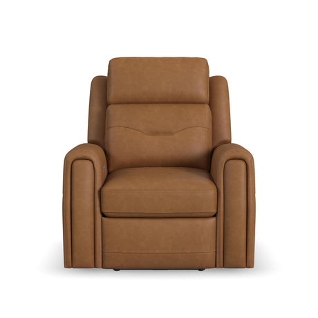 Felix Power Recliner With Power Headrest, Lumbar, Heat & Massage - Toasted Almond | Flexsteel