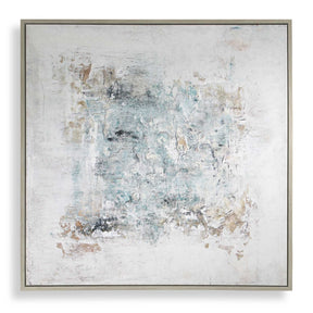 Find Me Here Abstract Framed Canvas Art Black / Blue / Brown / Gray / White - Blue / Gray by Uttermost - View 1