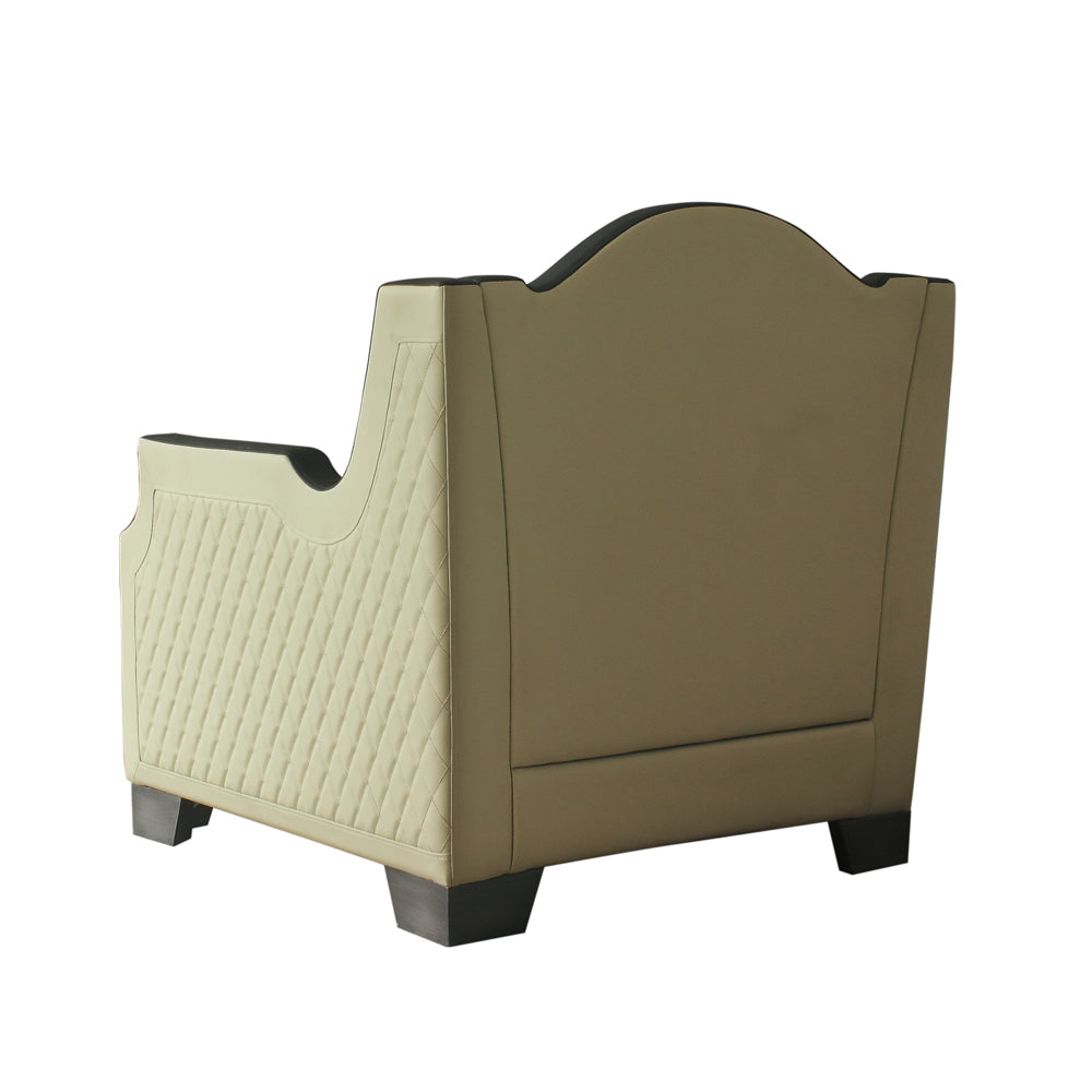 Acme - House Beatrice Chair W/Pillow 58812 Beige Synthetic Leather , Black Synthetic Leather & Charcoal Finish