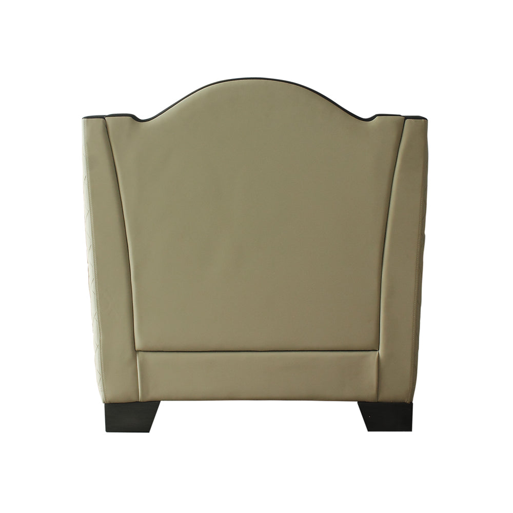 Acme - House Beatrice Chair W/Pillow 58812 Beige Synthetic Leather , Black Synthetic Leather & Charcoal Finish