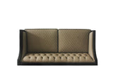 Acme - House Beatrice Sofa W/4 Pillows 58815 Tan Synthetic Leather , Black Synthetic Leather & Charcoal Finish