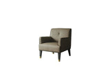 Acme - House Beatrice Accent Chair W/Pillow 58818 Tan Synthetic Leather & Charcoal Finish