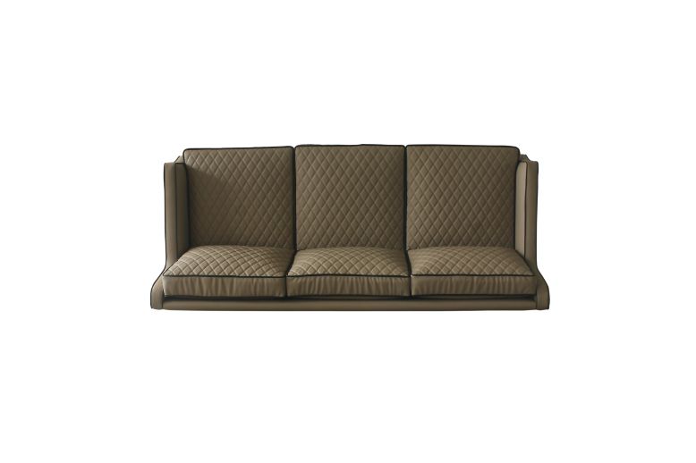 Acme - House Marchese Sofa 58860 Tan Synthetic Leather & Tobacco Finish