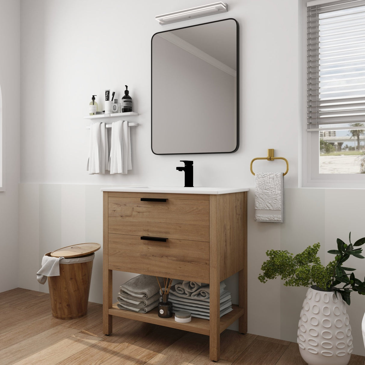 30 Inch Bathroom Vanity Plywood With 2 Drawers - W999S00061 - image - 6