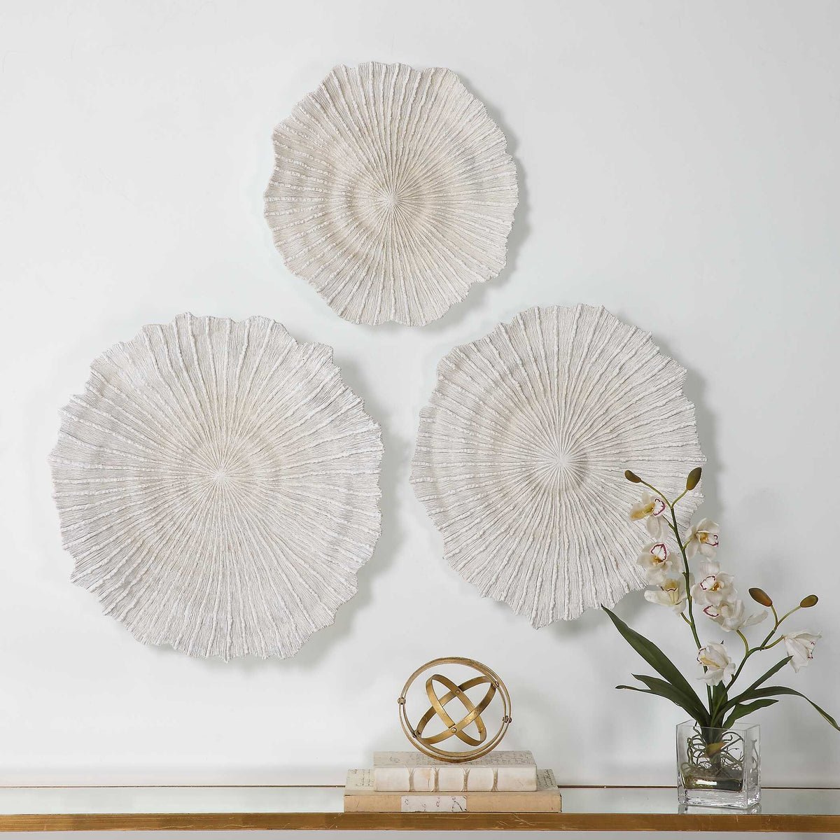 Ocean Gems Wall Decor (Set of 3) Ivory - Beige by Uttermost - View 6