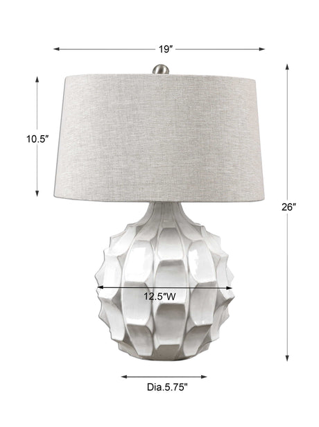Guerina Scalloped Lamp - White by Uttermost - View 4