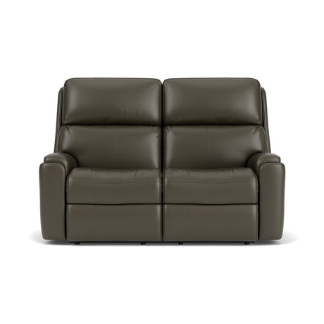 Rio Transitional Leather Reclining Loveseat | Flexsteel