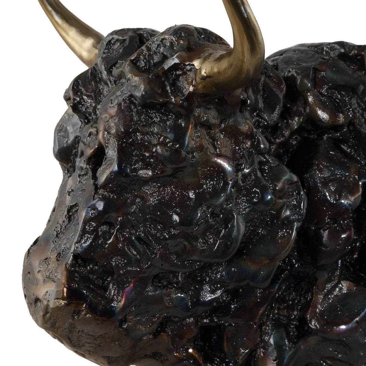 Bison Bust Bronze Sculpture by Uttermost - View 7