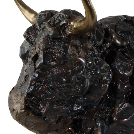 Bison Bust Bronze Sculpture by Uttermost - View 7