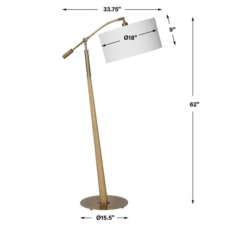 Kennett Wooden Floor Lamp - Light Brown by Uttermost - View 7