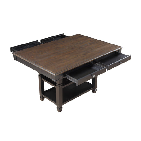 7 Piece Counter Height Table Set In Natural And Black | Homelegance - sold by Home Elegance USA