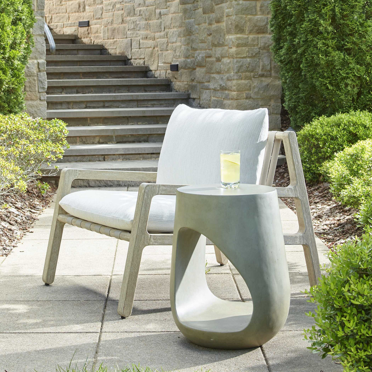 Lithos Outdoor Accent Table - Gray by Uttermost - View 2