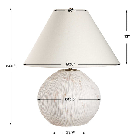 Meryl Table Lamp - White by Uttermost - View 8