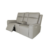 Vernon Power Reclining Loveseat With Console, Power Headrests, Lumbar, Heat & Massage - Dove Gray | Flexsteel
